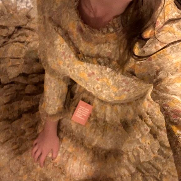 Ivy City Co Yellow and Cream Sleeveless High Neck Gown - Picture 3 of 4